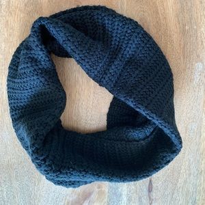 Dark navy blue knit infinity scarf